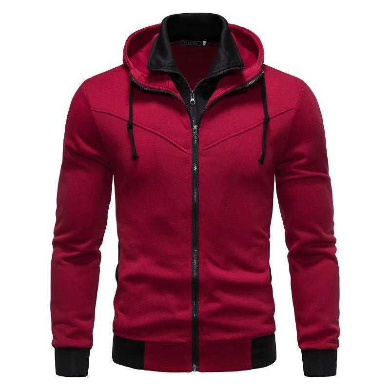 Men's sportswear long sleeved jacket hooded sweatshirt