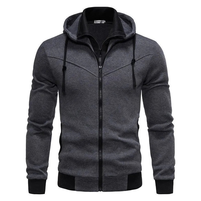 Men's sportswear long sleeved jacket hooded sweatshirt