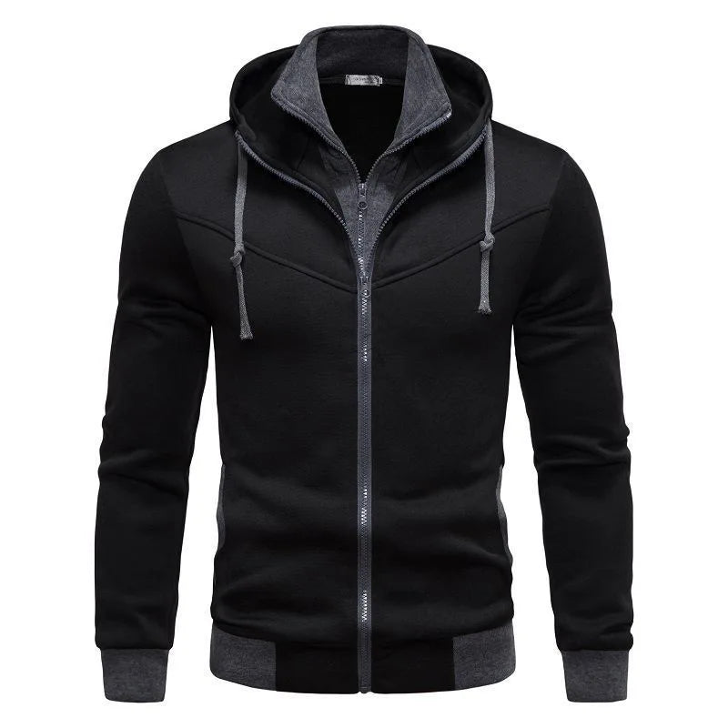Men's sportswear long sleeved jacket hooded sweatshirt