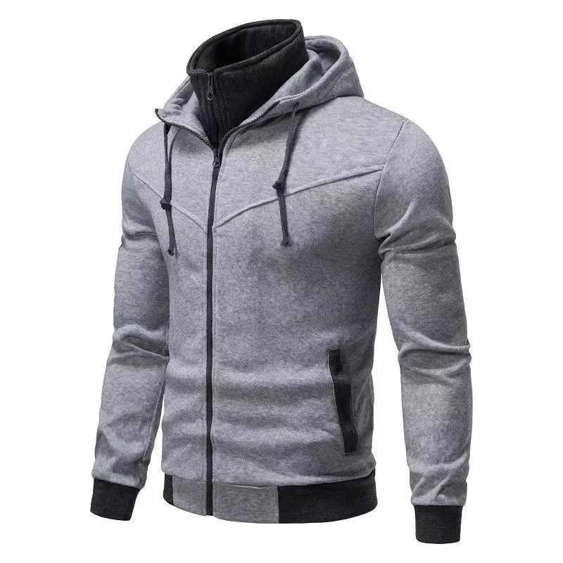 Men's sportswear long sleeved jacket hooded sweatshirt